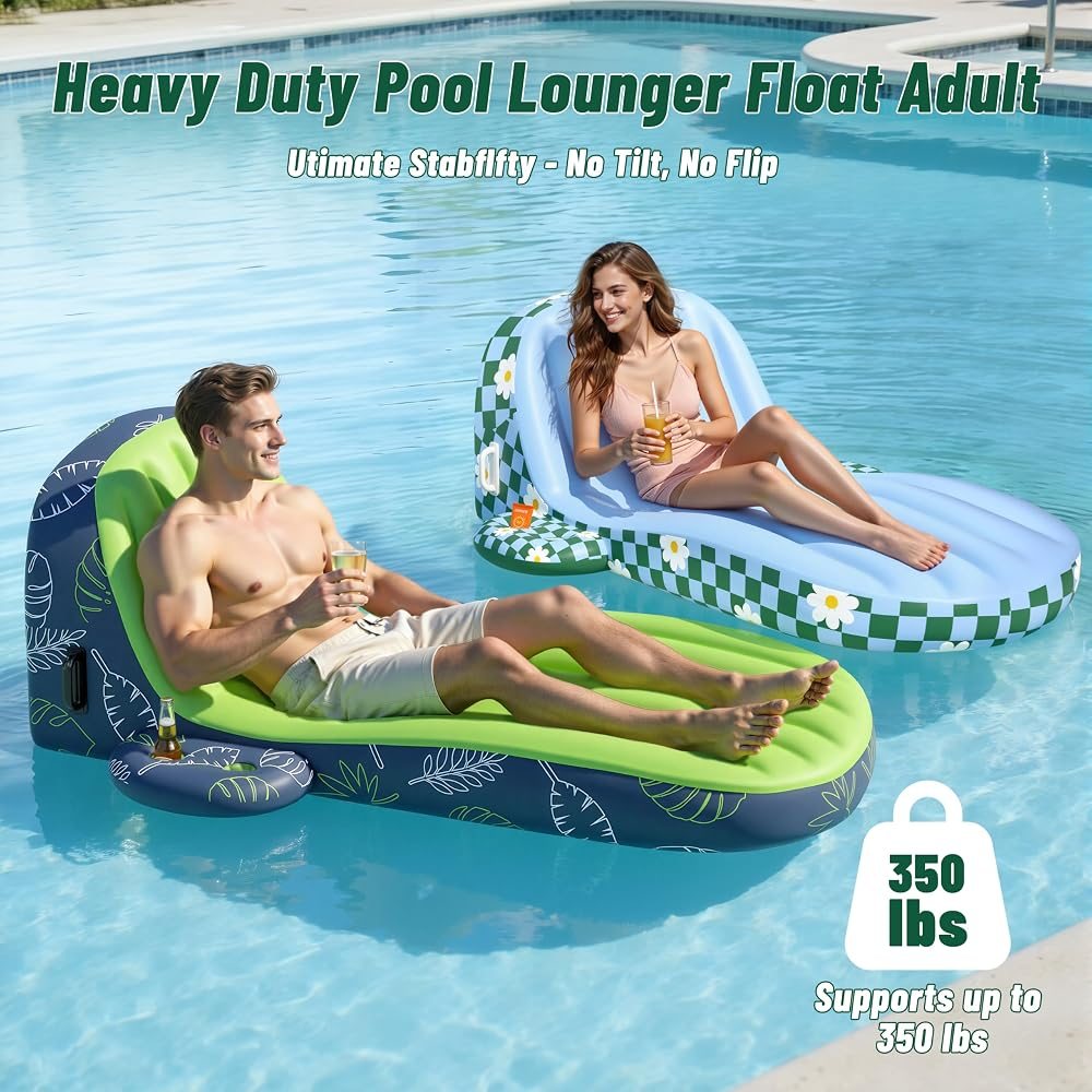 Pool Lounger with Cup Holder and Caddy view 3
