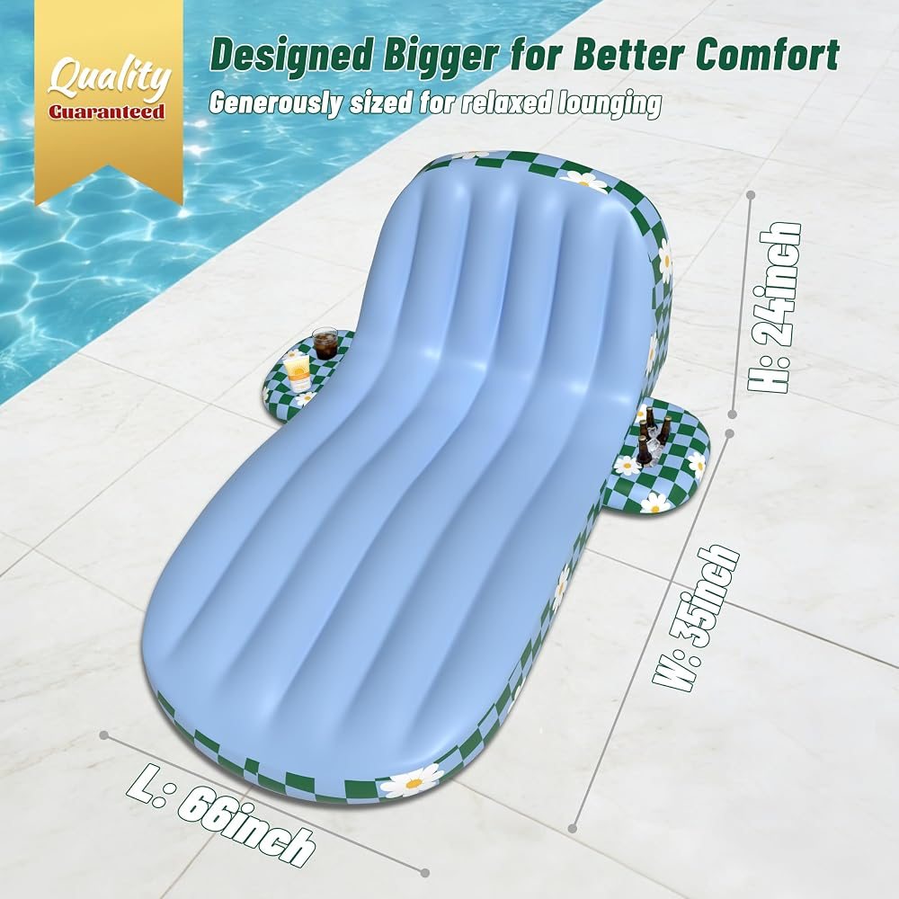 Pool Lounger with Cup Holder and Caddy view 4